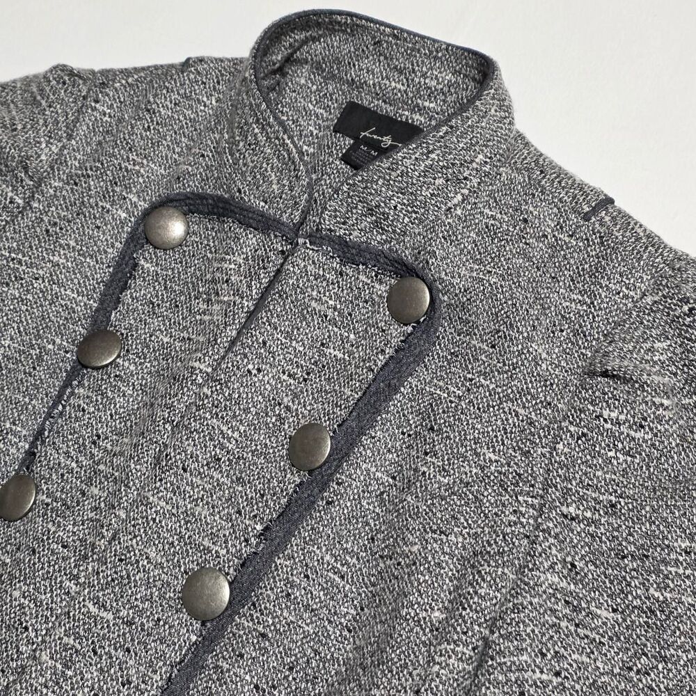 Forever 21 Twenty One Cropped Tweed Military Jacket Gray Medium
